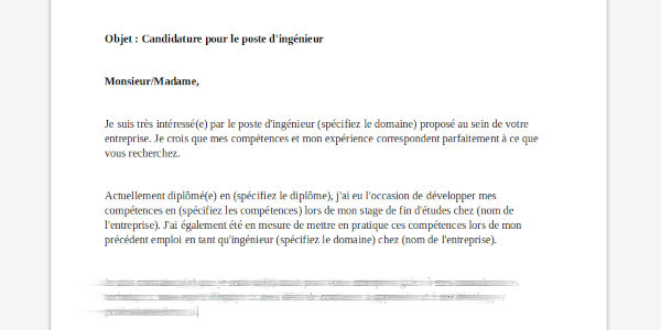 modele lettre demotivation standard