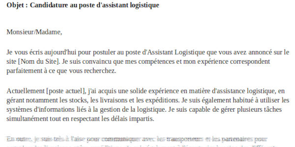 assistant logistique